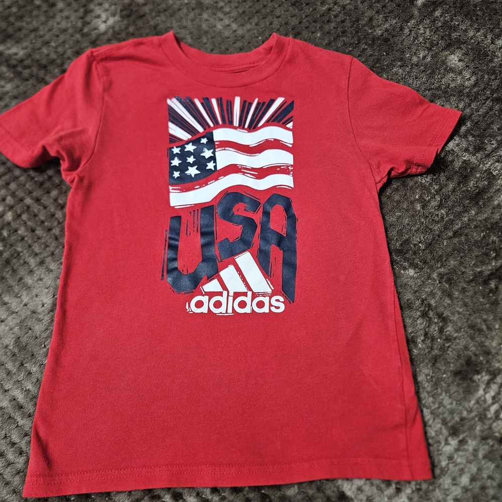 Adidas Kids' Red USA Graphic Tee